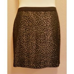 Ann Taylor Metallic Leopard Jacquard Skirt